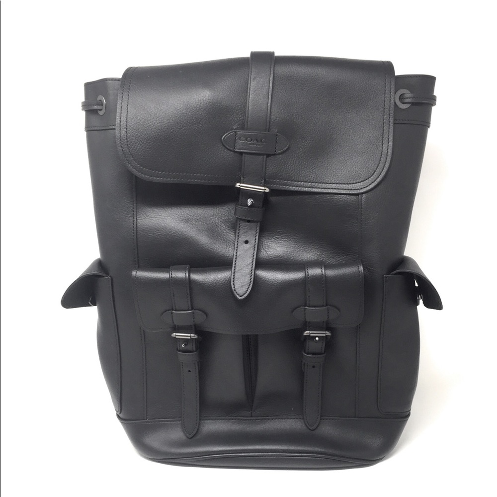 Coach Authentic Black Leather Hudson Backpack - Picture 4 of 5